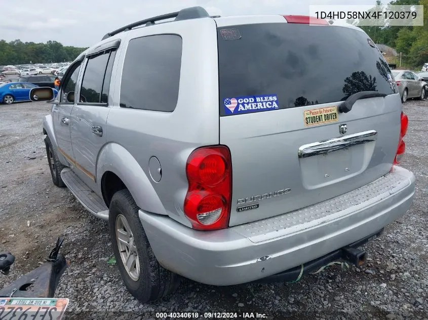 2004 Dodge Durango Limited VIN: 1D4HD58NX4F120379 Lot: 40340618