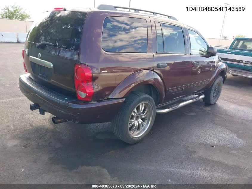 2004 Dodge Durango Slt VIN: 1D4HB48D54F143589 Lot: 40365878