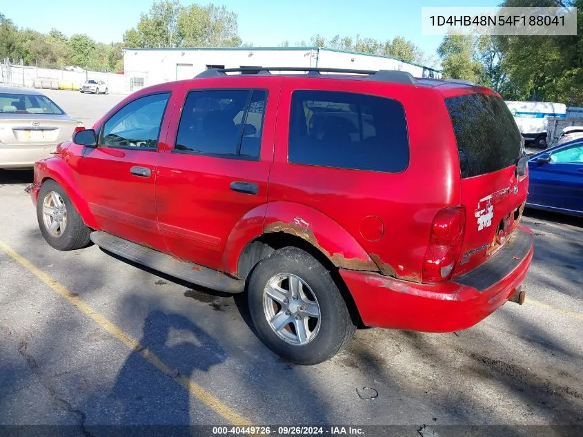 2004 Dodge Durango Slt VIN: 1D4HB48N54F188041 Lot: 40449726