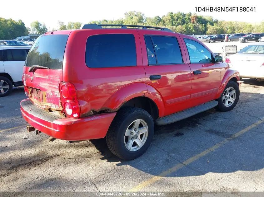 2004 Dodge Durango Slt VIN: 1D4HB48N54F188041 Lot: 40449726