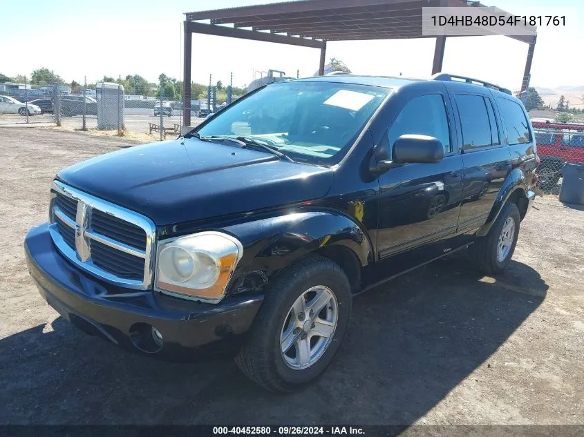 2004 Dodge Durango Slt VIN: 1D4HB48D54F181761 Lot: 40452580