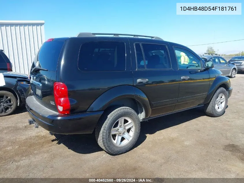 2004 Dodge Durango Slt VIN: 1D4HB48D54F181761 Lot: 40452580