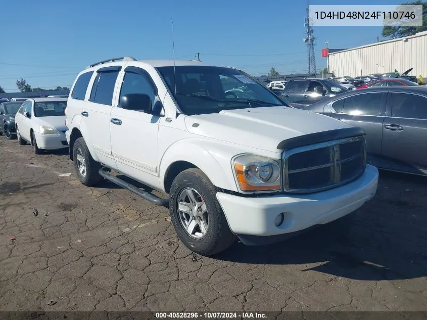 2004 Dodge Durango Slt VIN: 1D4HD48N24F110746 Lot: 40528296