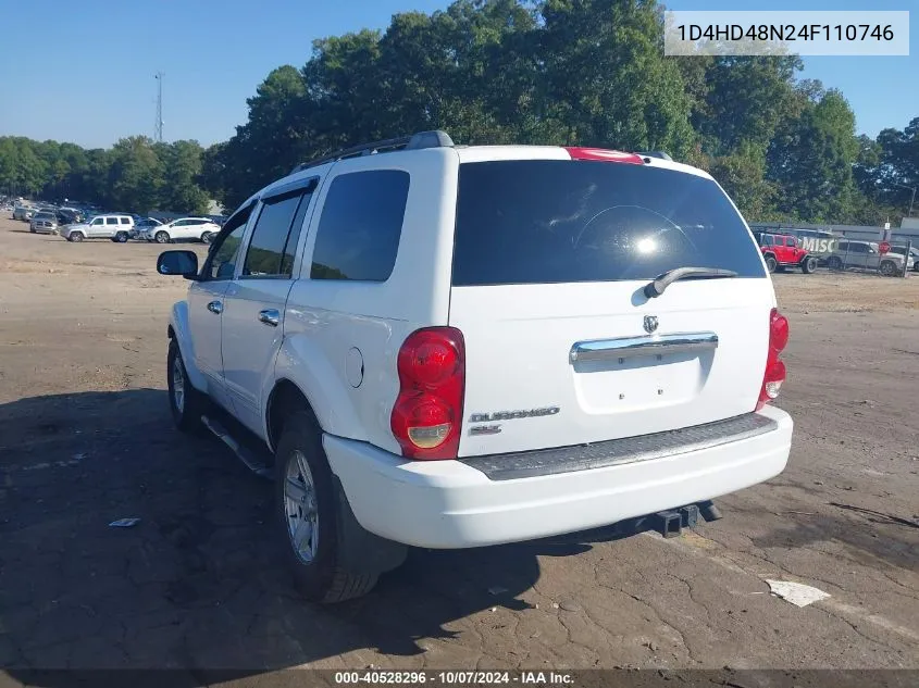 2004 Dodge Durango Slt VIN: 1D4HD48N24F110746 Lot: 40528296