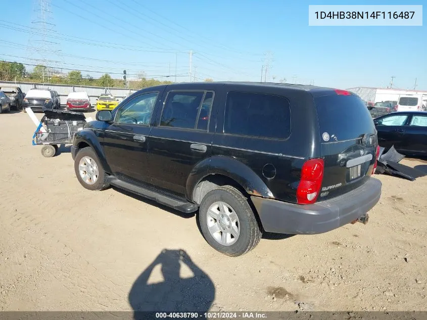 2004 Dodge Durango St VIN: 1D4HB38N14F116487 Lot: 40638790