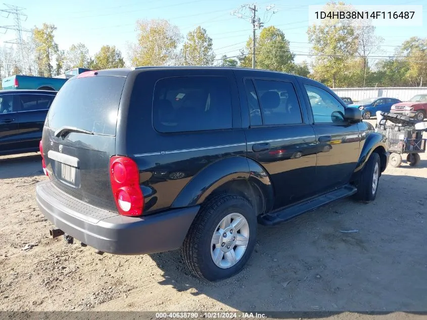 2004 Dodge Durango St VIN: 1D4HB38N14F116487 Lot: 40638790