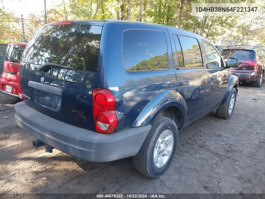 2004 Dodge Durango St VIN: 1D4HB38N64F221347 Lot: 40676322