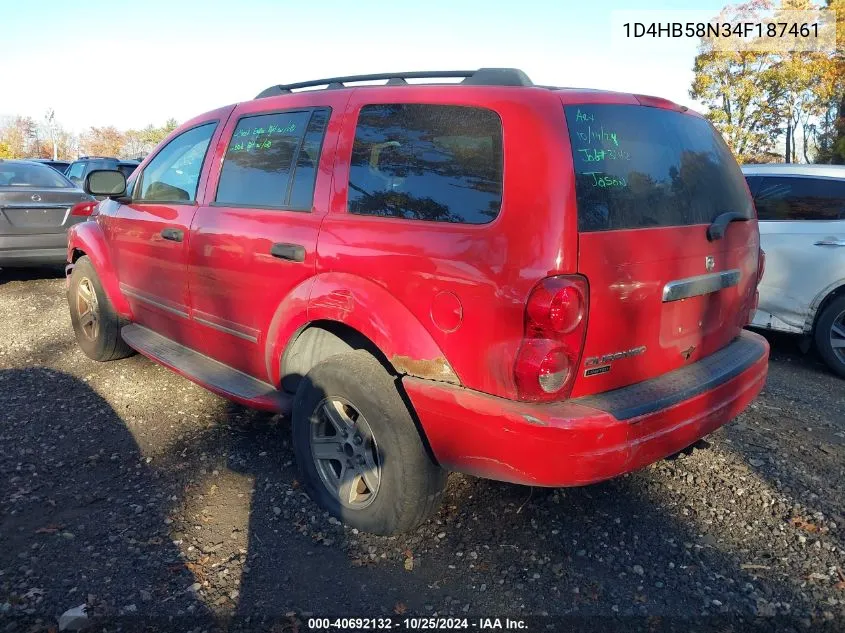 2004 Dodge Durango Limited VIN: 1D4HB58N34F187461 Lot: 40692132