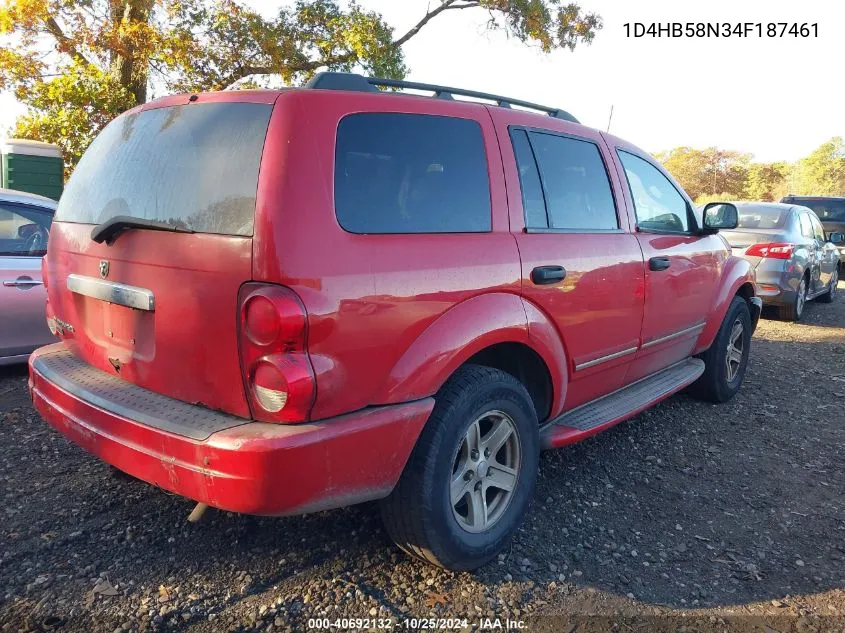 2004 Dodge Durango Limited VIN: 1D4HB58N34F187461 Lot: 40692132