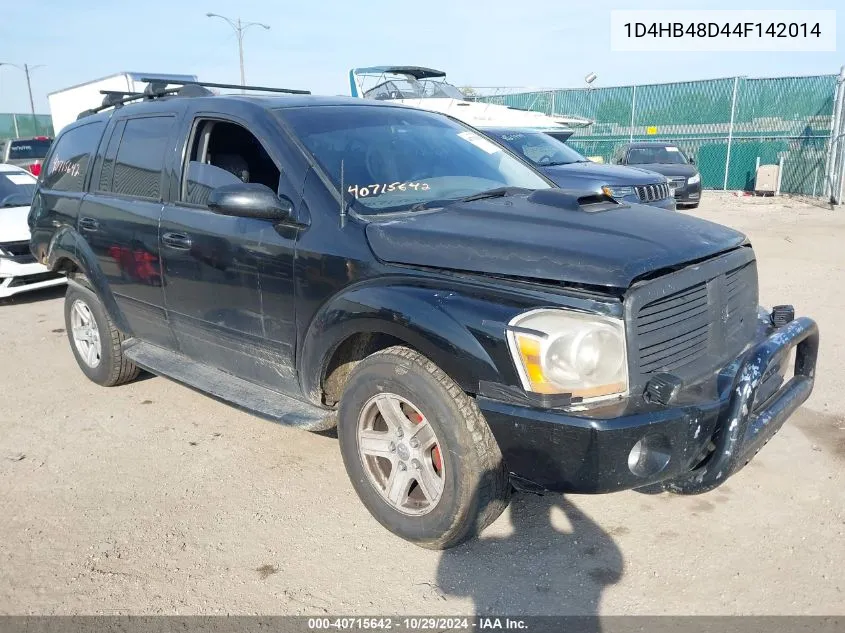 2004 Dodge Durango Slt VIN: 1D4HB48D44F142014 Lot: 40715642