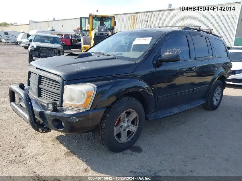 2004 Dodge Durango Slt VIN: 1D4HB48D44F142014 Lot: 40715642