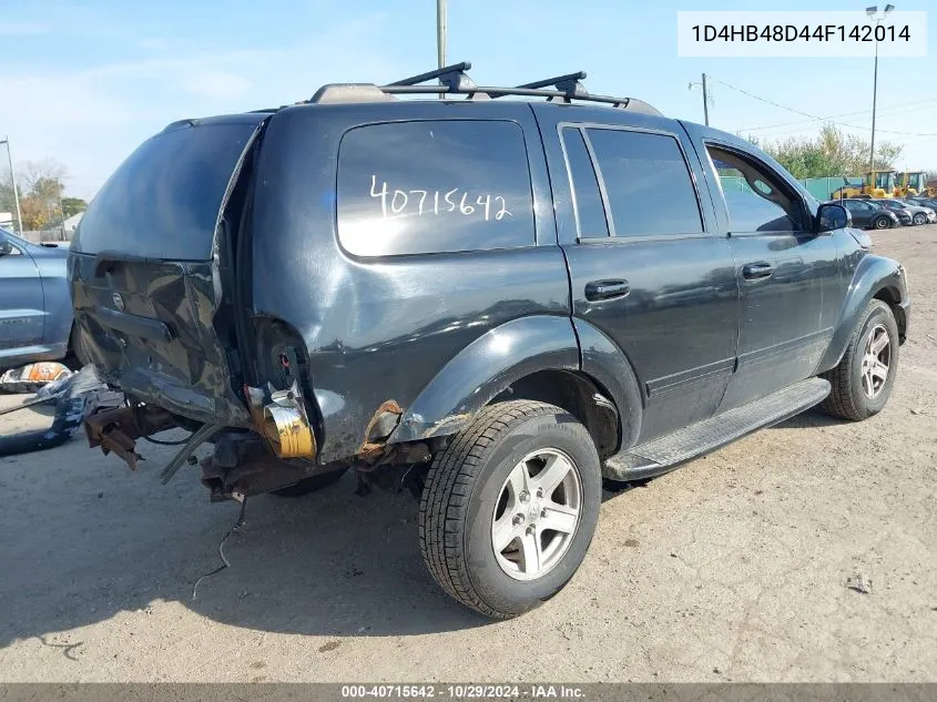 2004 Dodge Durango Slt VIN: 1D4HB48D44F142014 Lot: 40715642