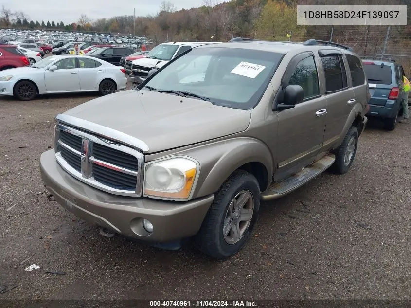 2004 Dodge Durango Limited VIN: 1D8HB58D24F139097 Lot: 40740961