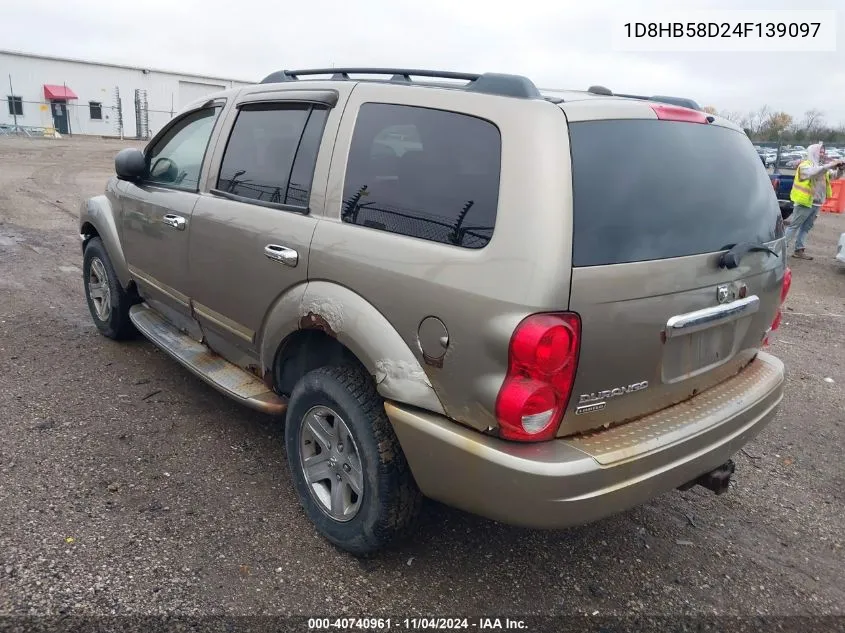 2004 Dodge Durango Limited VIN: 1D8HB58D24F139097 Lot: 40740961