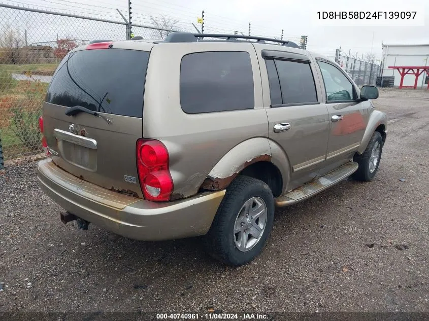 2004 Dodge Durango Limited VIN: 1D8HB58D24F139097 Lot: 40740961