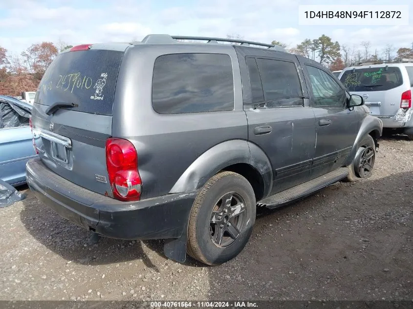 2004 Dodge Durango Slt VIN: 1D4HB48N94F112872 Lot: 40761564