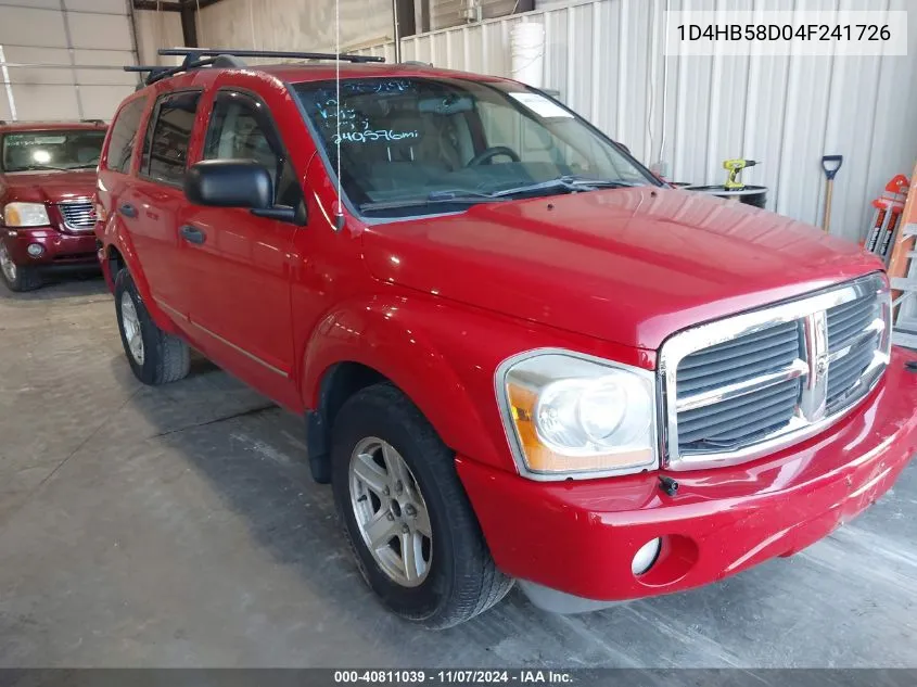 1D4HB58D04F241726 2004 Dodge Durango Limited