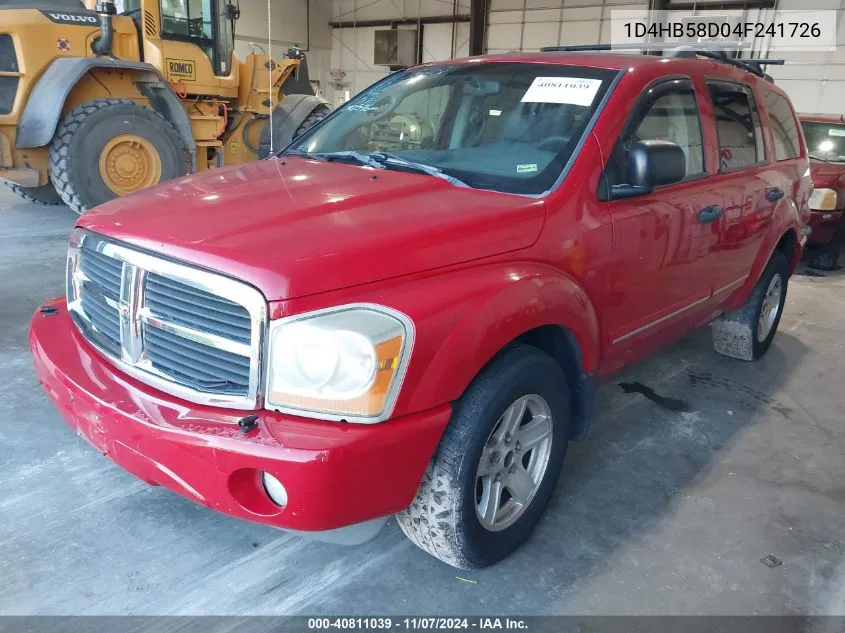 1D4HB58D04F241726 2004 Dodge Durango Limited