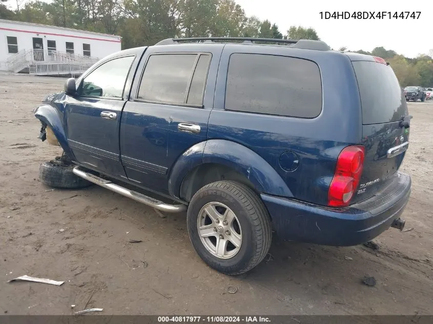 2004 Dodge Durango Slt VIN: 1D4HD48DX4F144747 Lot: 40817977