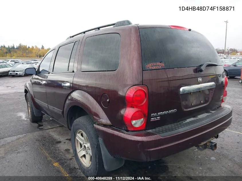 2004 Dodge Durango Slt VIN: 1D4HB48D74F158871 Lot: 40848259