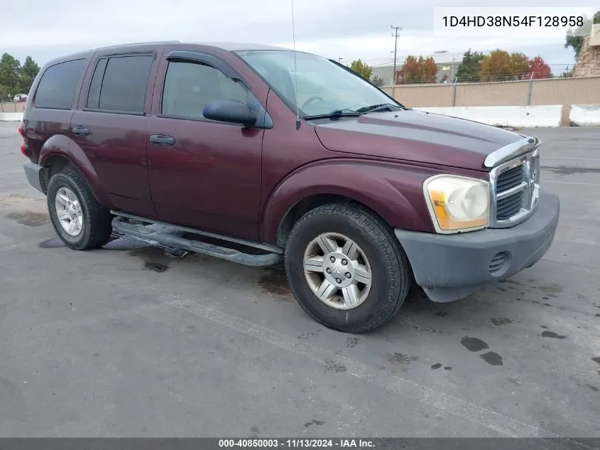 2004 Dodge Durango St VIN: 1D4HD38N54F128958 Lot: 40850003