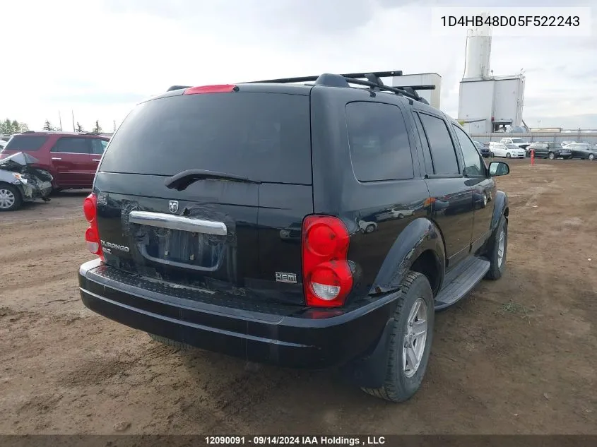 2005 Dodge Durango VIN: 1D4HB48D05F522243 Lot: 12090091