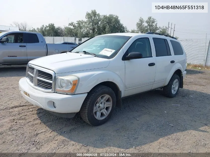 2005 Dodge Durango Slt VIN: 1D4HB48N65F551318 Lot: 39866328