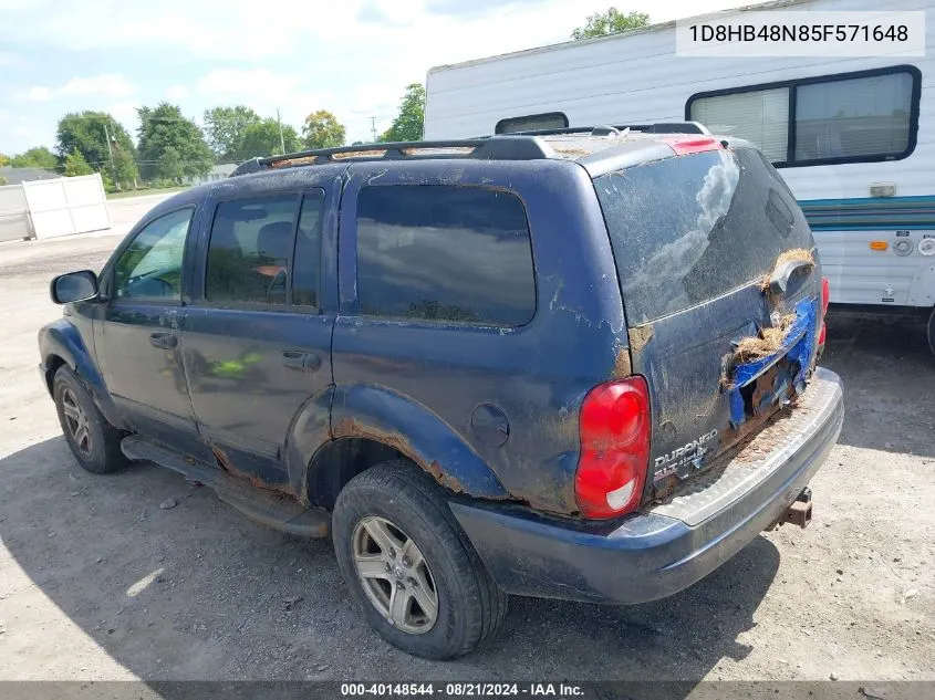 2005 Dodge Durango Slt VIN: 1D8HB48N85F571648 Lot: 40148544