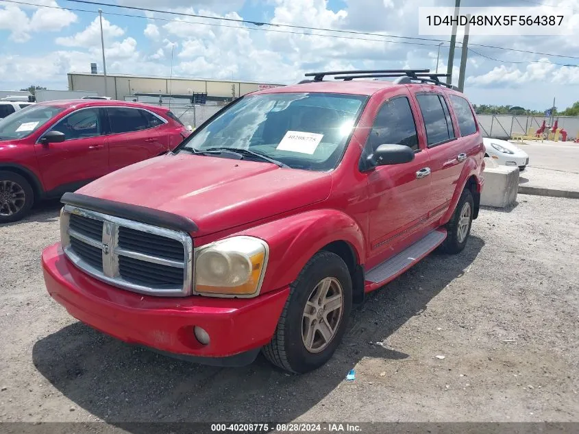 2005 Dodge Durango Slt VIN: 1D4HD48NX5F564387 Lot: 40208775