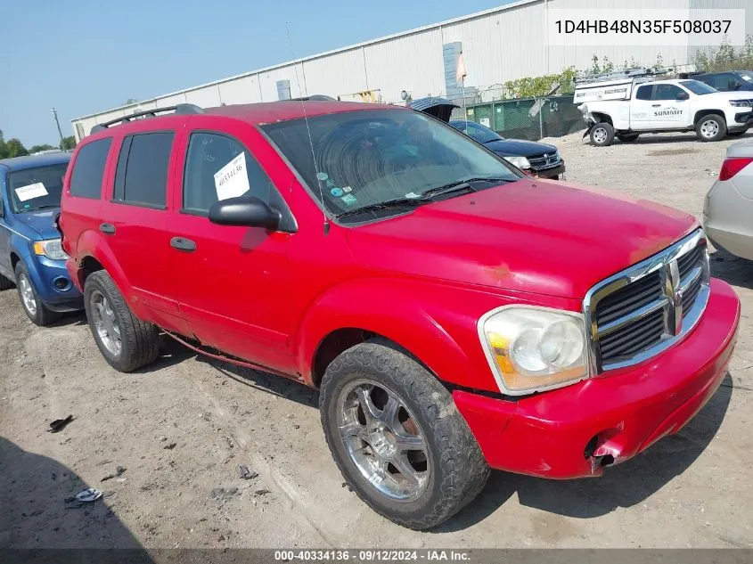 2005 Dodge Durango Slt VIN: 1D4HB48N35F508037 Lot: 40334136