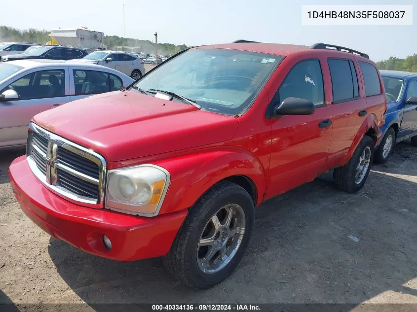 2005 Dodge Durango Slt VIN: 1D4HB48N35F508037 Lot: 40334136