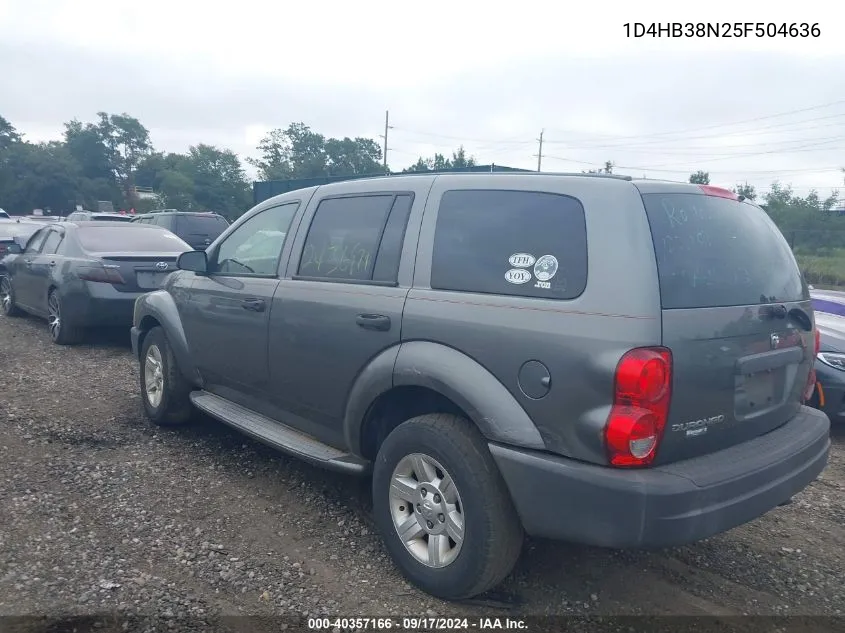 2005 Dodge Durango St VIN: 1D4HB38N25F504636 Lot: 40357166