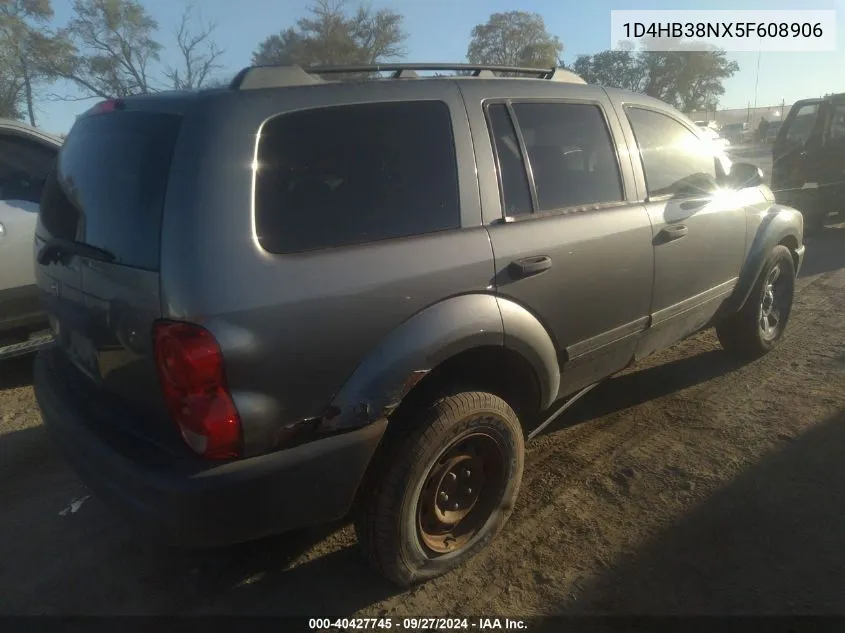 2005 Dodge Durango St VIN: 1D4HB38NX5F608906 Lot: 40427745