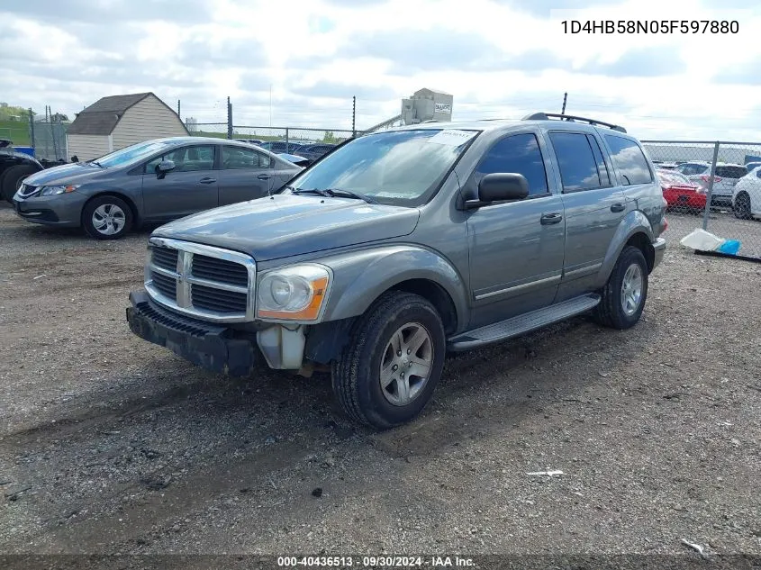 2005 Dodge Durango Limited VIN: 1D4HB58N05F597880 Lot: 40436513