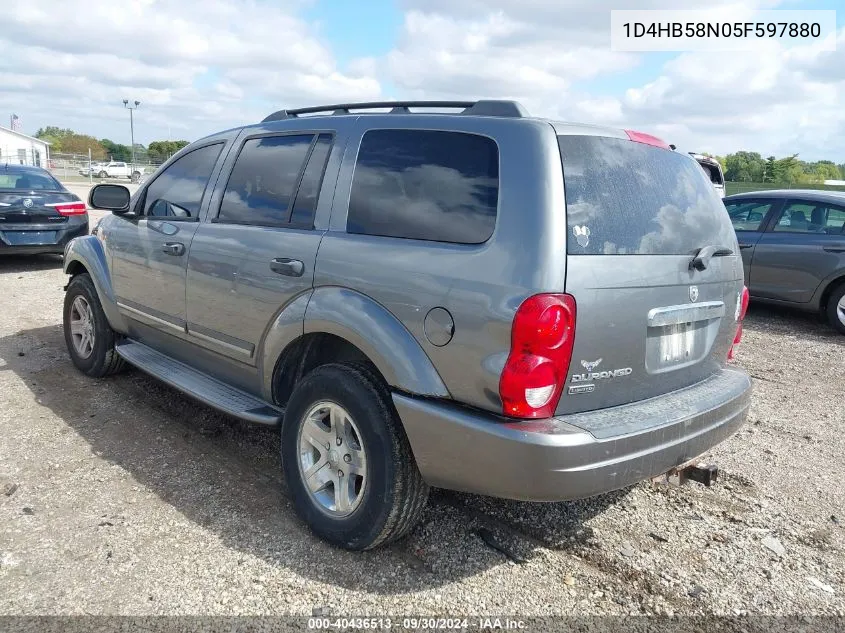 2005 Dodge Durango Limited VIN: 1D4HB58N05F597880 Lot: 40436513