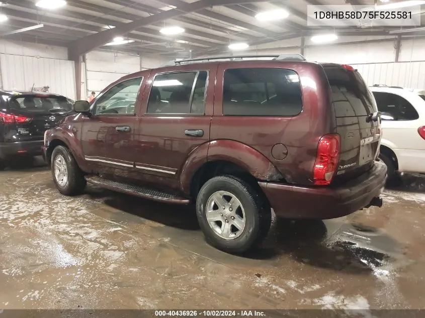 2005 Dodge Durango Limited VIN: 1D8HB58D75F525581 Lot: 40436926