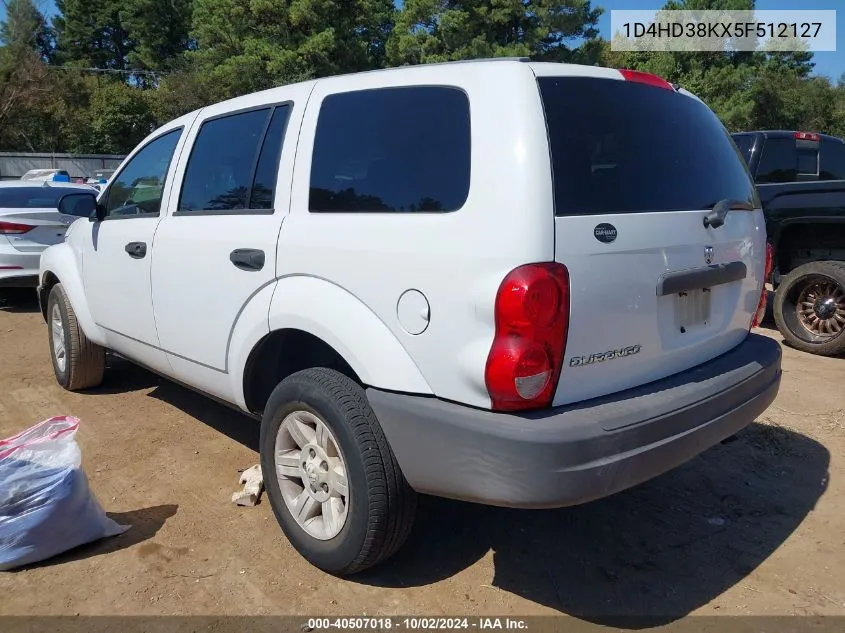 2005 Dodge Durango St VIN: 1D4HD38KX5F512127 Lot: 40507018