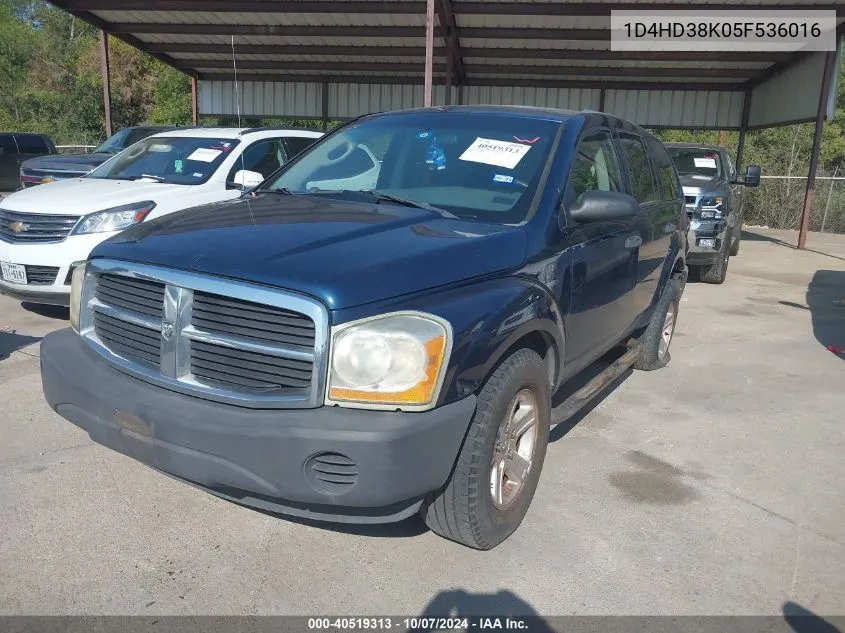 1D4HD38K05F536016 2005 Dodge Durango St