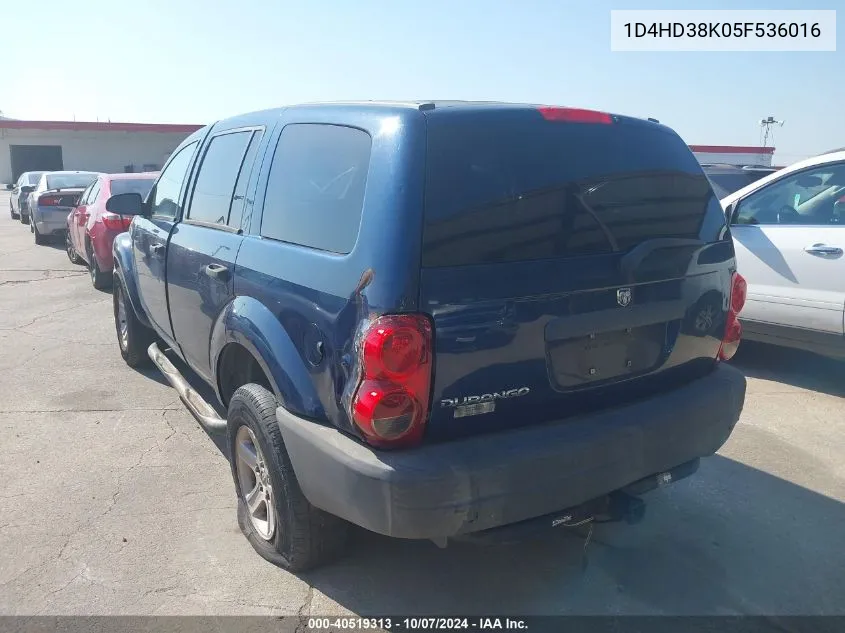 1D4HD38K05F536016 2005 Dodge Durango St