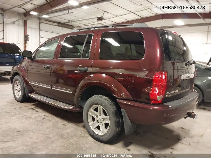 2005 Dodge Durango Limited VIN: 1D4HB58D15F580478 Lot: 40585151