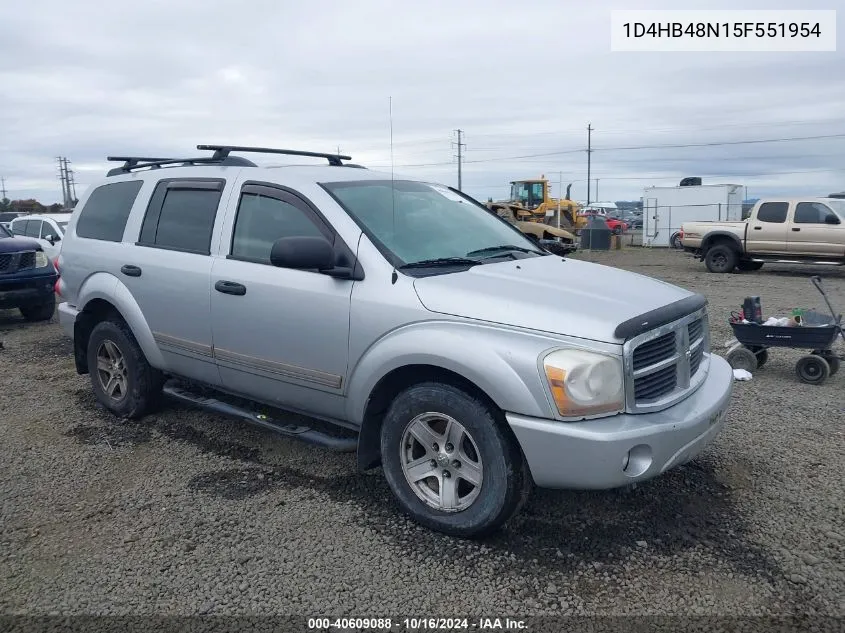 2005 Dodge Durango Slt VIN: 1D4HB48N15F551954 Lot: 40609088