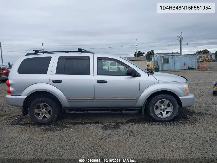 2005 Dodge Durango Slt VIN: 1D4HB48N15F551954 Lot: 40609088