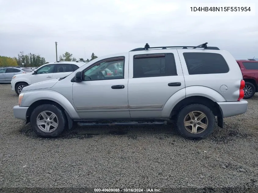 2005 Dodge Durango Slt VIN: 1D4HB48N15F551954 Lot: 40609088