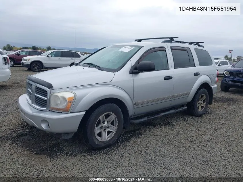 2005 Dodge Durango Slt VIN: 1D4HB48N15F551954 Lot: 40609088