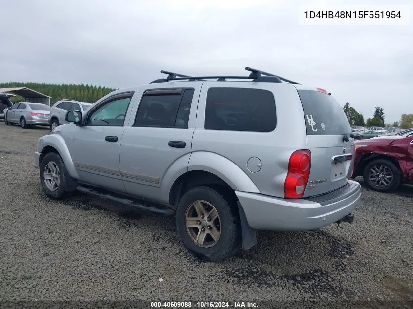 2005 Dodge Durango Slt VIN: 1D4HB48N15F551954 Lot: 40609088