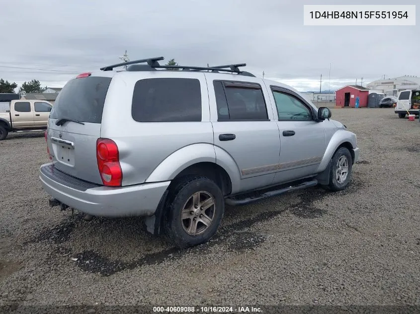 2005 Dodge Durango Slt VIN: 1D4HB48N15F551954 Lot: 40609088