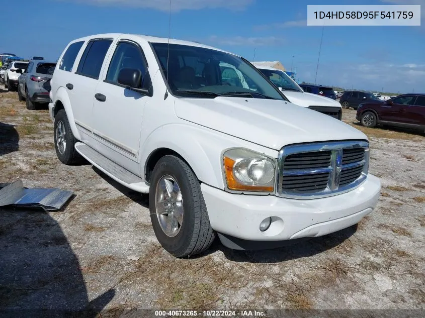 2005 Dodge Durango Limited VIN: 1D4HD58D95F541759 Lot: 40673265