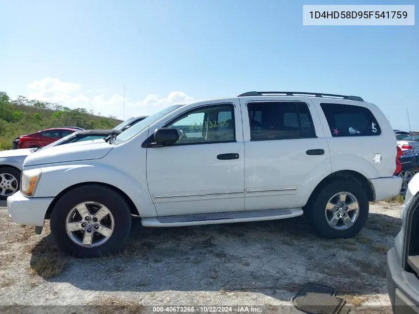 2005 Dodge Durango Limited VIN: 1D4HD58D95F541759 Lot: 40673265