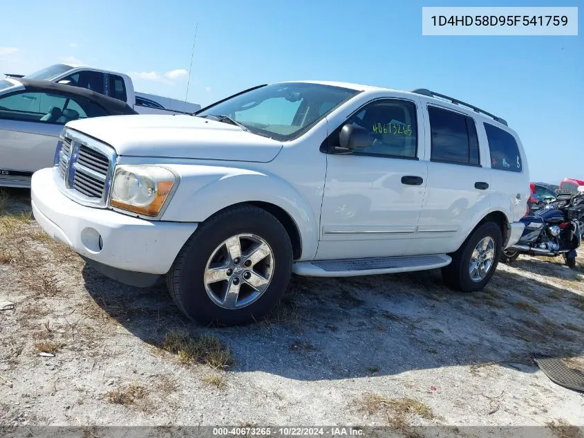 2005 Dodge Durango Limited VIN: 1D4HD58D95F541759 Lot: 40673265