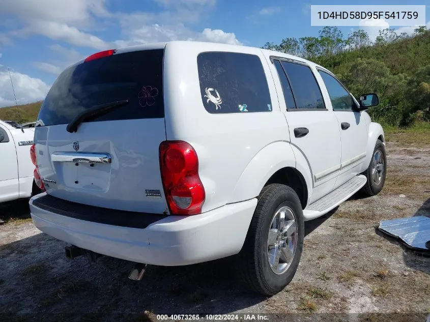 2005 Dodge Durango Limited VIN: 1D4HD58D95F541759 Lot: 40673265